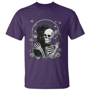 Funny Full Moon Horror Art T Shirt Skeleton Hug Maine Coon Cat TS12 Purple Print Your Wear