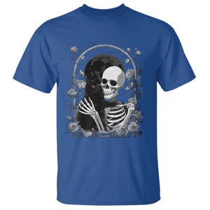 Funny Full Moon Horror Art T Shirt Skeleton Hug Maine Coon Cat TS12 Royal Blue Print Your Wear