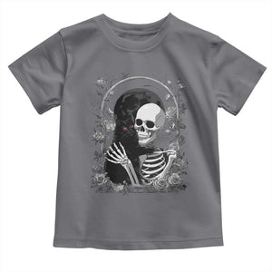 Funny Full Moon Horror Art Toddler T Shirt Skeleton Hug Maine Coon Cat TS12 Charcoal Print Your Wear