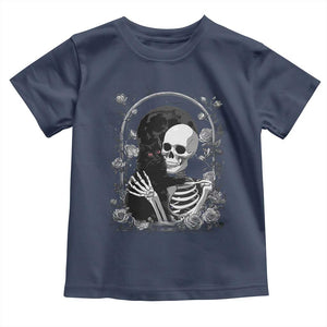 Funny Full Moon Horror Art Toddler T Shirt Skeleton Hug Maine Coon Cat TS12 Navy Print Your Wear