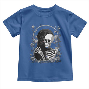 Funny Full Moon Horror Art Toddler T Shirt Skeleton Hug Maine Coon Cat TS12 Royal Blue Print Your Wear