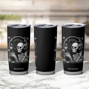 Funny Full Moon Horror Art Tumbler Cup Skeleton Hug Maine Coon Cat TS12 Print Your Wear
