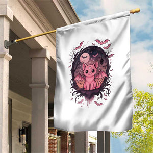 Cute Pastel Goth Bat Cat Garden Flag Funny Gothic Halloween Art TS12 Print Your Wear