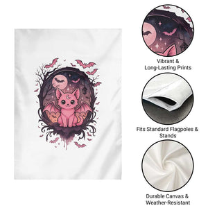 Cute Pastel Goth Bat Cat Garden Flag Funny Gothic Halloween Art TS12 Print Your Wear