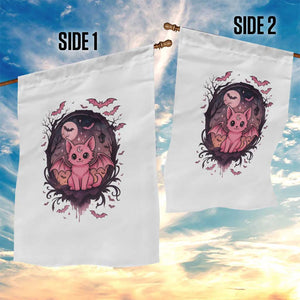 Cute Pastel Goth Bat Cat Garden Flag Funny Gothic Halloween Art TS12 Print Your Wear