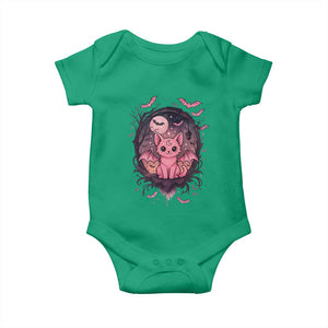 Cute Pastel Goth Bat Cat Baby Onesie Funny Gothic Halloween Art TS12 Irish Green Print Your Wear