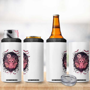 Cute Pastel Goth Bat Cat 4 in 1 Can Cooler Tumbler Funny Gothic Halloween Art TS12 Print Your Wear