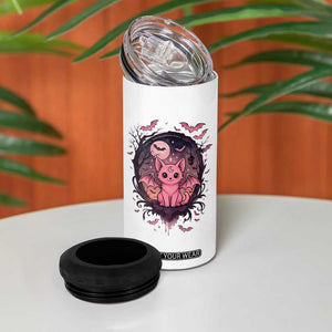 Cute Pastel Goth Bat Cat 4 in 1 Can Cooler Tumbler Funny Gothic Halloween Art TS12 Print Your Wear