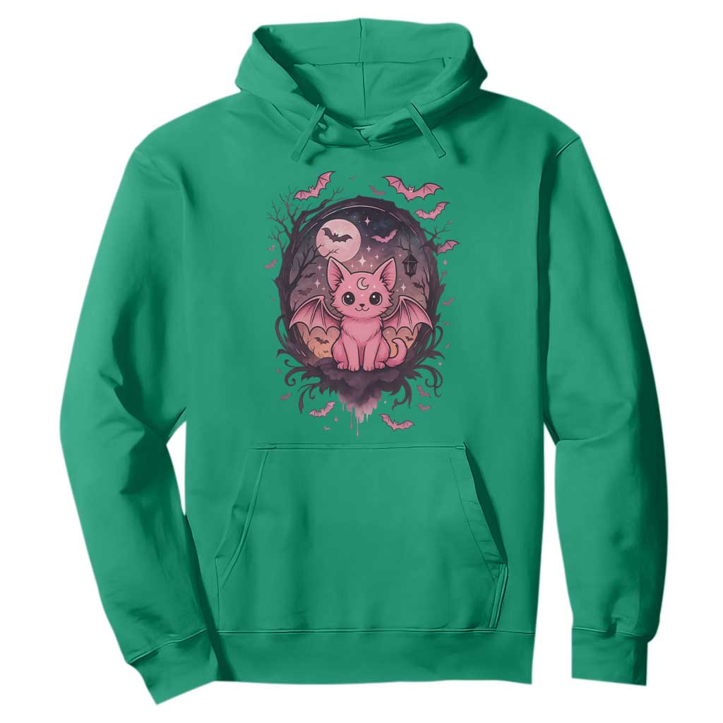 Cute Pastel Goth Bat Cat Hoodie Funny Gothic Halloween Art TS12 Irish Green Print Your Wear