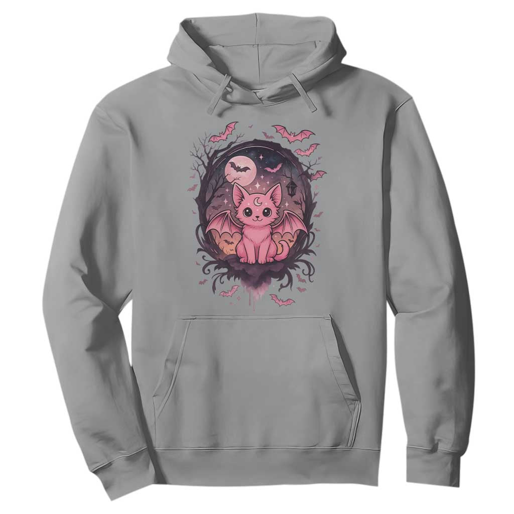 Cute Pastel Goth Bat Cat Hoodie Funny Gothic Halloween Art TS12 Sport Gray Print Your Wear