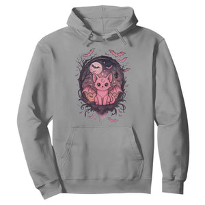 Cute Pastel Goth Bat Cat Hoodie Funny Gothic Halloween Art TS12 Sport Gray Print Your Wear