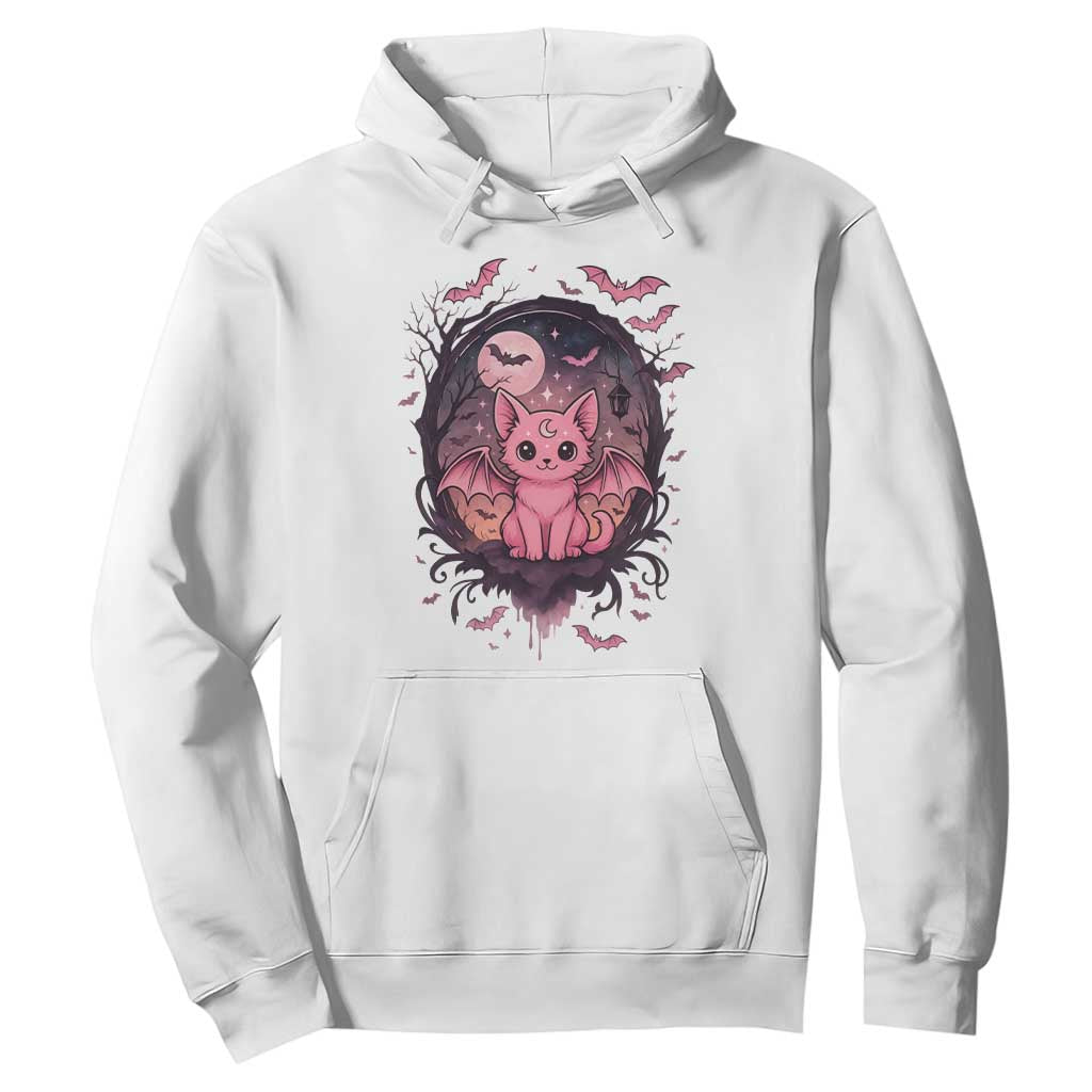 Cute Pastel Goth Bat Cat Hoodie Funny Gothic Halloween Art TS12 White Print Your Wear