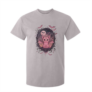 Cute Pastel Goth Bat Cat T Shirt For Kid Funny Gothic Halloween Art TS12 Ice Gray Print Your Wear