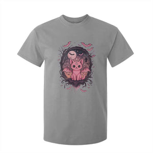 Cute Pastel Goth Bat Cat T Shirt For Kid Funny Gothic Halloween Art TS12 Sport Gray Print Your Wear