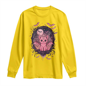 Cute Pastel Goth Bat Cat Long Sleeve Shirt Funny Gothic Halloween Art TS12 Daisy Print Your Wear