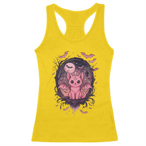 Cute Pastel Goth Bat Cat Racerback Tank Top Funny Gothic Halloween Art TS12 Daisy Print Your Wear