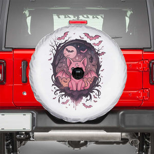Cute Pastel Goth Bat Cat Spare Tire Cover Funny Gothic Halloween Art TS12 White Print Your Wear