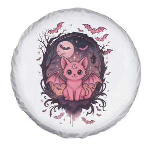 Cute Pastel Goth Bat Cat Spare Tire Cover Funny Gothic Halloween Art TS12 Print Your Wear