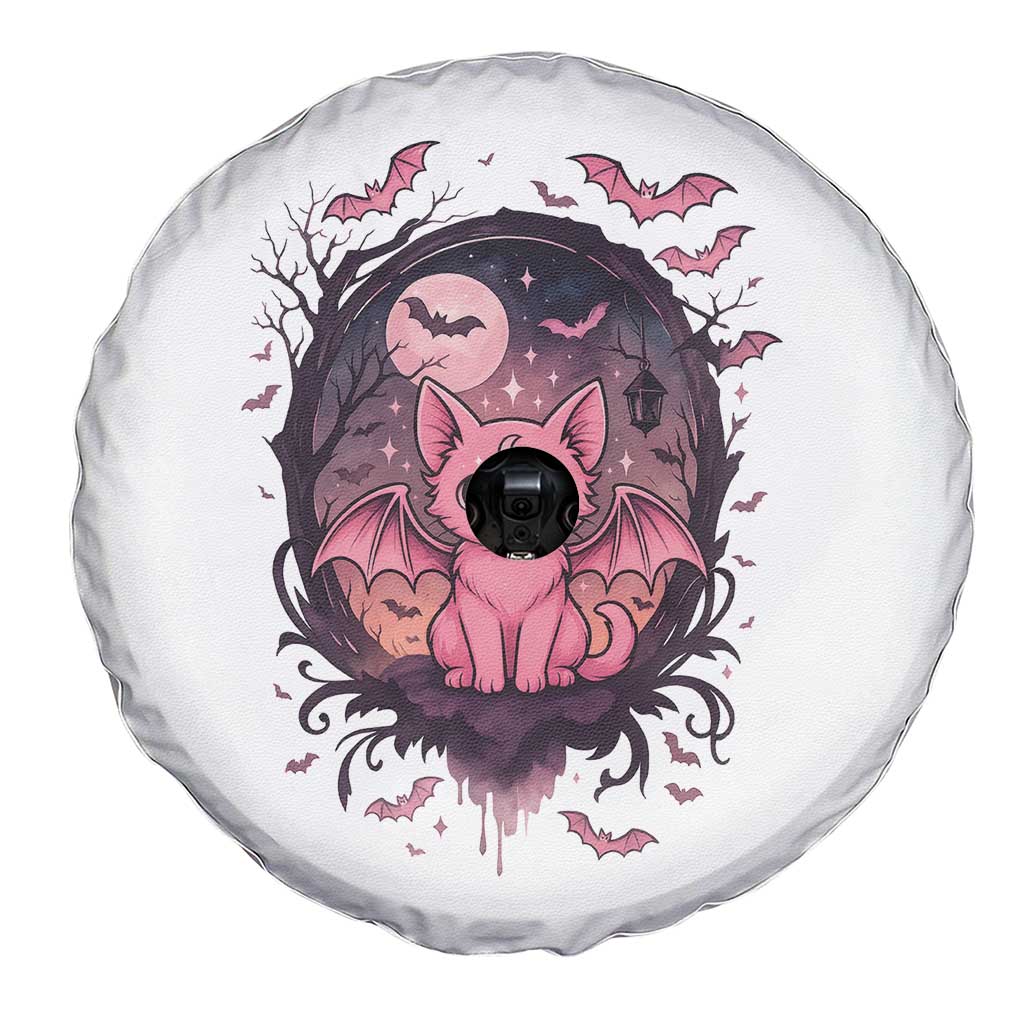 Cute Pastel Goth Bat Cat Spare Tire Cover Funny Gothic Halloween Art TS12 Print Your Wear