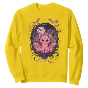 Cute Pastel Goth Bat Cat Sweatshirt Funny Gothic Halloween Art TS12 Daisy Print Your Wear