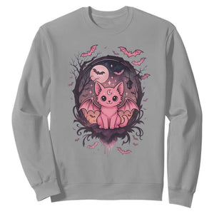Cute Pastel Goth Bat Cat Sweatshirt Funny Gothic Halloween Art TS12 Sport Gray Print Your Wear