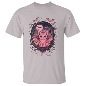 Cute Pastel Goth Bat Cat T Shirt Funny Gothic Halloween Art TS12 Ice Gray Print Your Wear