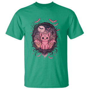 Cute Pastel Goth Bat Cat T Shirt Funny Gothic Halloween Art TS12 Irish Green Print Your Wear