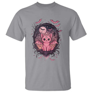 Cute Pastel Goth Bat Cat T Shirt Funny Gothic Halloween Art TS12 Sport Gray Print Your Wear