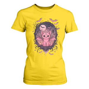 Cute Pastel Goth Bat Cat T Shirt For Women Funny Gothic Halloween Art TS12 Daisy Print Your Wear