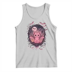 Cute Pastel Goth Bat Cat Tank Top Funny Gothic Halloween Art TS12 Ash Print Your Wear