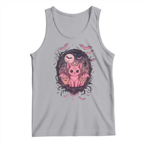 Cute Pastel Goth Bat Cat Tank Top Funny Gothic Halloween Art TS12 Athletic Heather Print Your Wear