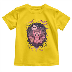 Cute Pastel Goth Bat Cat Toddler T Shirt Funny Gothic Halloween Art TS12 Daisy Print Your Wear