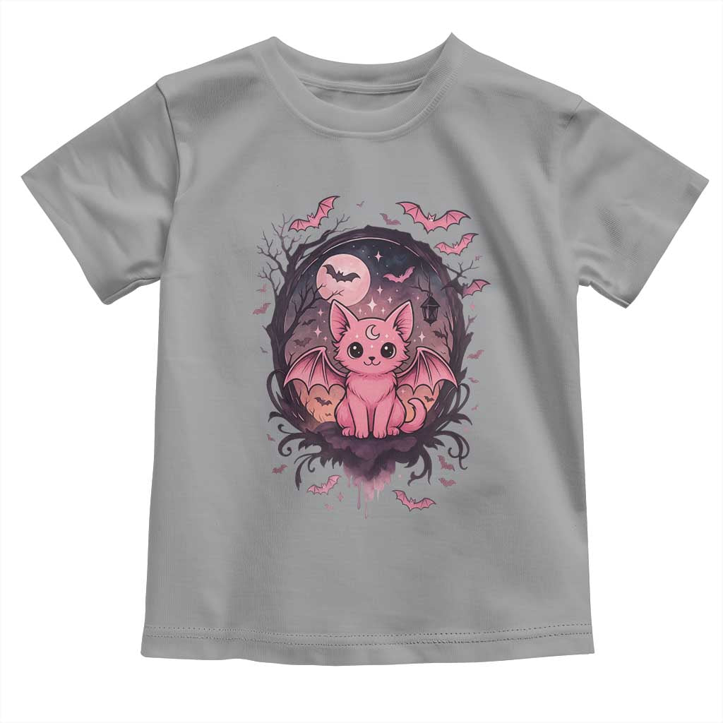 Cute Pastel Goth Bat Cat Toddler T Shirt Funny Gothic Halloween Art TS12 Sport Gray Print Your Wear