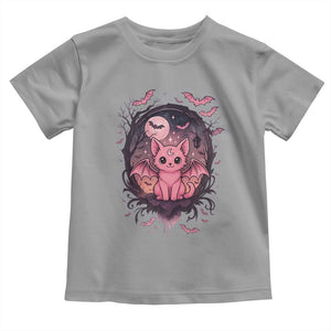 Cute Pastel Goth Bat Cat Toddler T Shirt Funny Gothic Halloween Art TS12 Sport Gray Print Your Wear