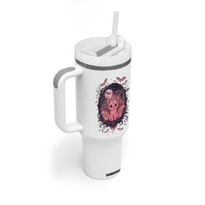 Cute Pastel Goth Bat Cat Tumbler With Handle Funny Gothic Halloween Art TS12 Print Your Wear
