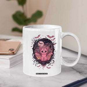 Cute Pastel Goth Bat Cat Coffee Mug Funny Gothic Halloween Art TS12 Print Your Wear
