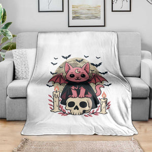Cute Pastel Goth Vampire Cat Throw Blanket Funny Gothic Halloween Art TS12 Print Your Wear