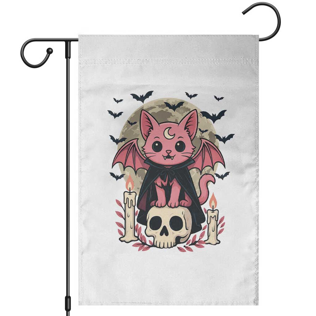 Cute Pastel Goth Vampire Cat Garden Flag Funny Gothic Halloween Art TS12 White Print Your Wear