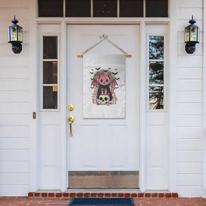 Cute Pastel Goth Vampire Cat Garden Flag Funny Gothic Halloween Art TS12 Print Your Wear