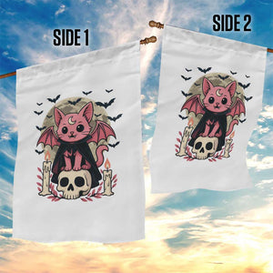 Cute Pastel Goth Vampire Cat Garden Flag Funny Gothic Halloween Art TS12 Print Your Wear