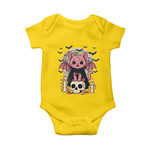 Cute Pastel Goth Vampire Cat Baby Onesie Funny Gothic Halloween Art TS12 Daisy Print Your Wear