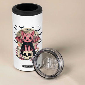 Cute Pastel Goth Vampire Cat 4 in 1 Can Cooler Tumbler Funny Gothic Halloween Art TS12 Print Your Wear