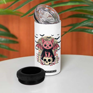 Cute Pastel Goth Vampire Cat 4 in 1 Can Cooler Tumbler Funny Gothic Halloween Art TS12 Print Your Wear