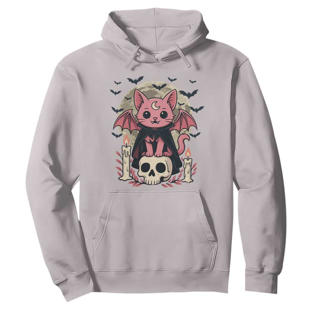 Cute Pastel Goth Vampire Cat Hoodie Funny Gothic Halloween Art TS12 Ice Gray Print Your Wear