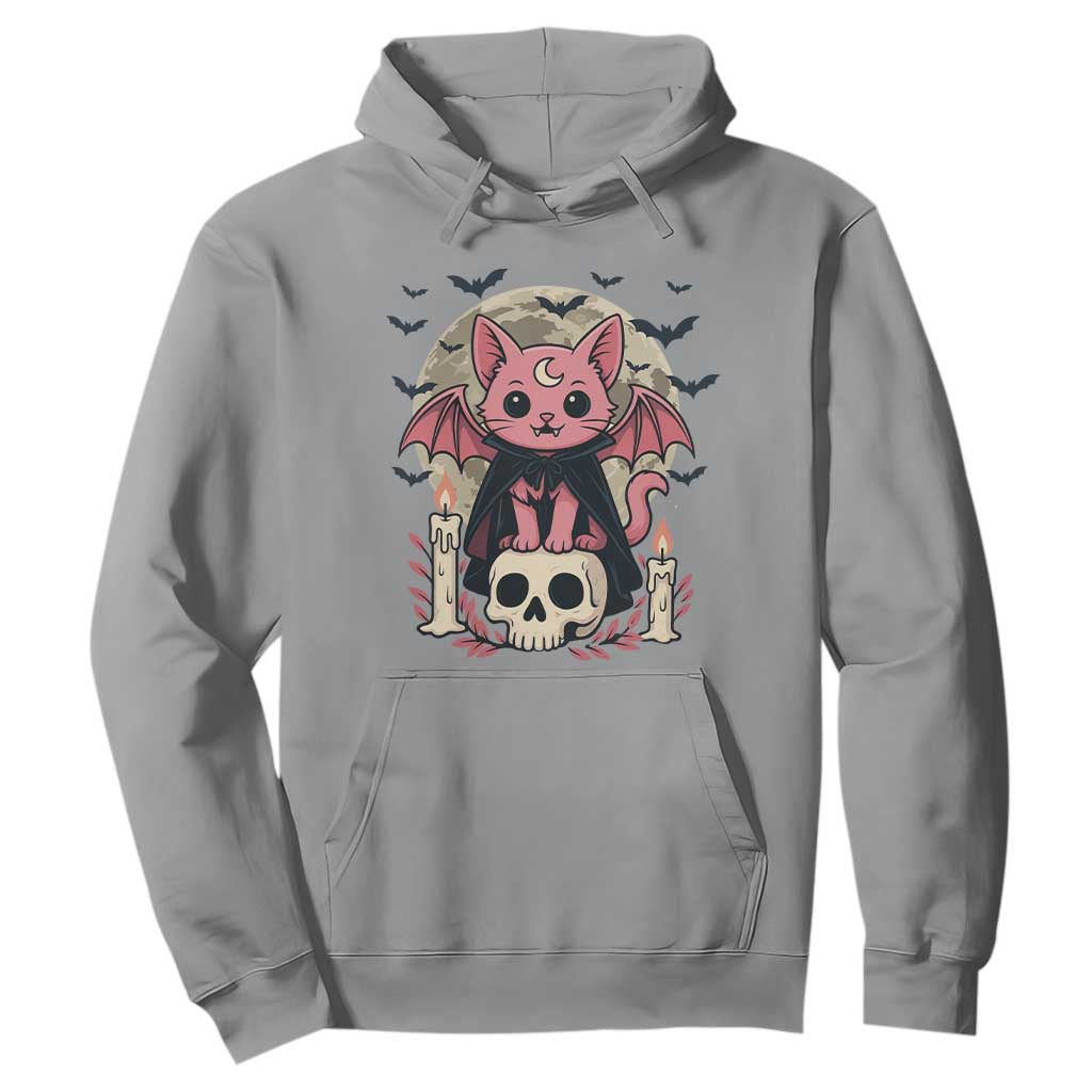 Cute Pastel Goth Vampire Cat Hoodie Funny Gothic Halloween Art TS12 Sport Gray Print Your Wear