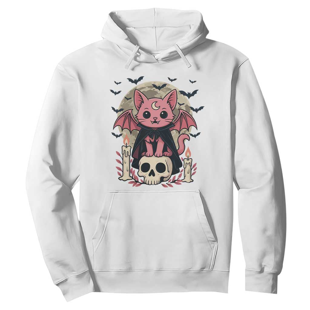 Cute Pastel Goth Vampire Cat Hoodie Funny Gothic Halloween Art TS12 White Print Your Wear