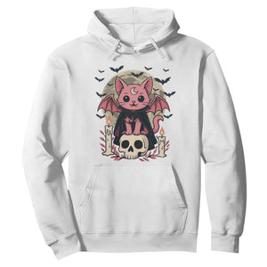 Cute Pastel Goth Vampire Cat Hoodie Funny Gothic Halloween Art TS12 White Print Your Wear