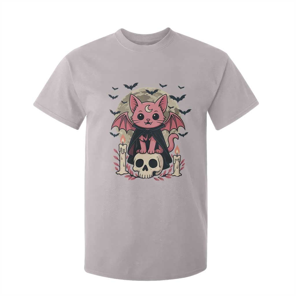 Cute Pastel Goth Vampire Cat T Shirt For Kid Funny Gothic Halloween Art TS12 Ice Gray Print Your Wear