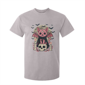 Cute Pastel Goth Vampire Cat T Shirt For Kid Funny Gothic Halloween Art TS12 Ice Gray Print Your Wear