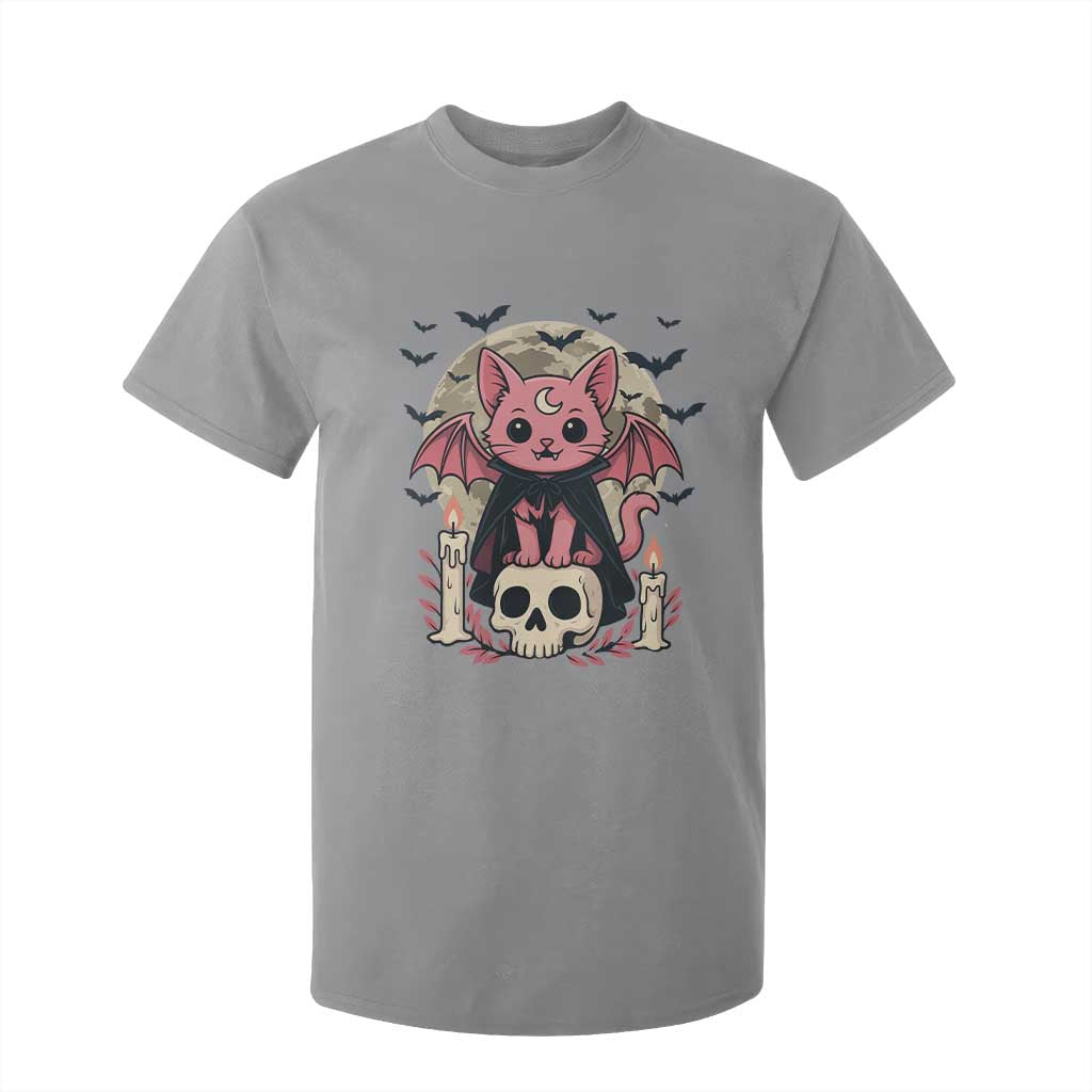 Cute Pastel Goth Vampire Cat T Shirt For Kid Funny Gothic Halloween Art TS12 Sport Gray Print Your Wear